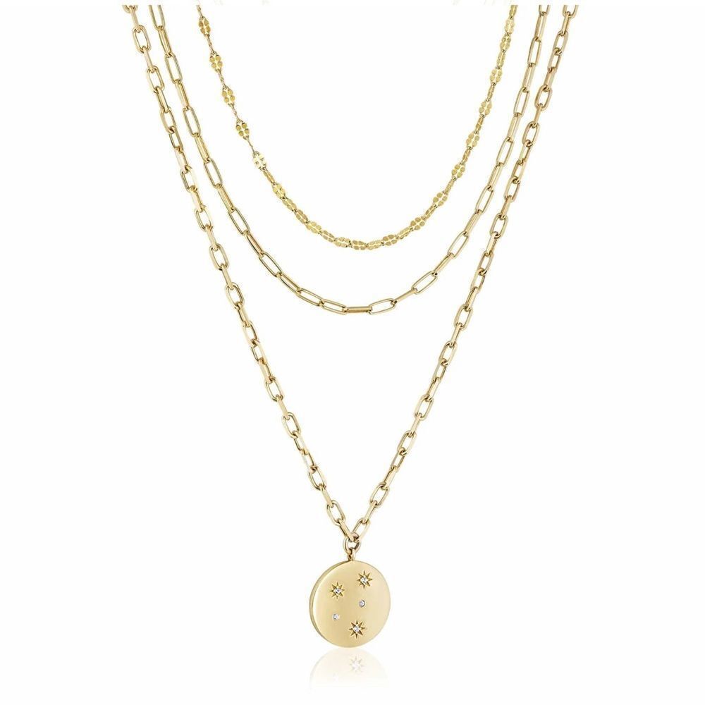Ela Rae starburst pre-layered charm necklace